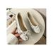 LUXUR Womens Flat Pumps Ladies Glitter Ballet Ballerina Dolly Bridal Shoes