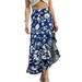 Doublju Women's Flowy Ruffle Asymmetrical Maxi Skirt (Plus Size Available)