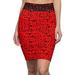 Red Polka Dot Summer Skirt Pencil Skirts for Women Red Skirt Pencil Skirt Stretch Red and Black Skirt