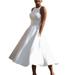 Alloet Women Bandage Dress Sleeveless Halter Backless A-Line Party Dress