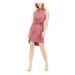 BAR III Womens Pink Tie Sleeveless Mandarin Collar Short Sheath Evening Dress Size XS