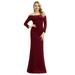 Ever-Pretty Womens Elegant Long Sleeves Mother of the Bride Dresses for Women 00805 Burgundy US14