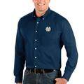 Notre Dame Fighting Irish Antigua Big & Tall Dynasty Button-Down Long Sleeve Shirt - Navy