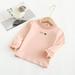 Leftwind Autumn Baby Girls' Long-sleeved T-shirt Kids Cotton bottomssolid Lace Round neck Girl T-shirts Long sleeve Top Clothing