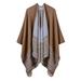 moobody Vintage Women Poncho Cardigan Sweater Lace Patten Faux Cashmere Capes Shawl Scarf Loose Outerwear