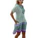 T Shirts Dresses for Women Casual Loose Pocket Shift Dress Boho Floral Print Midi Dress Ladies Short Sleeve V Neck Tunic Dress Beach Cover Ups