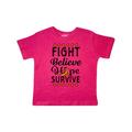 Inktastic Leukemia Awareness Fight, Believe, Hope, Fight Toddler Short Sleeve T-Shirt Unisex Retro Heather Pink 5/6T