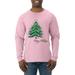 Merry Christmas Tree Christmas Mens Long Sleeve Shirt, Light Pink, Medium