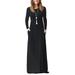 Women's long sleeve loose sleeveless Maxi pocket dress casual dress By DEARCASE1630