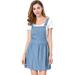 Allegra K Junior's Dots Adjustable Straps Mini Overall Dress