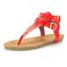 DREAM PAIRS Womens Gladiator Sandals Fashion Comfort Summer Beach Flip-flop Thong Flat Sandals BOLD_03 RED Size 5