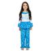 Girls Pajama Fun Top and Pants Holiday Sleepwear Set, Blue, Size: 12