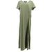 Halston Short-Sleeve Twist Front Maxi Dress NEW A352578