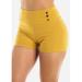 Womens Juniors High Waisted Shorts - Thick Waistband High Rise Stretchy Shorts - Pull on Bodycon Shorts 40019R