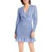 LINI Womens Holly V Neck Striped Mini Dress