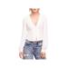 Free People Womens Maise Button Front V-Neck Casual Top