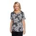 Alfred Dunner Womens Women'S Casual Monotone Floral Short Sleeve Knit Top