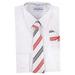 Berlioni Boy's Dress Shirt, Necktie, and Hanky Set - Many Color and Pattern combinations White Red 10