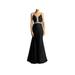 Basix Black Label Womens Embellished Trumpet Evening Dress