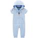 Carter's Baby Boys' Hooded Jumpsuit, Blue Bear, 9 Months