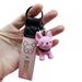 Car Plastic Keychain With Cute Bulldogs Home Pendant Rope For Key Holder Female Gift Key Chain