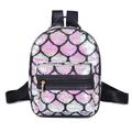 Sequin Travel Backpacks Women Glitter Knapsack PU Leather Rucksack