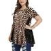 MAWCLOS Women Plus Size Tops Floral Tie Dye Leopard Print T-Shirt Short Sleeve Summer Blosue Lace Splicing Loose Tunic
