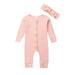 XIAXAIXU 2PCS Newborn Baby Girl Boy Clothes Knitted Romper Jumpsuit Solid Outfits Set