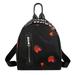 Winnereco Print Small Travel Backpacks Women School Knapsack Nylon Rucksack (Red)