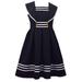 Bonnie Jean Girls Easter Nautical Sailor Striped Uniforms Navy Dress (16, Navy)