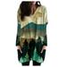 ZIYIXIN Women Casual Sweatshirts Dress, Landscape Painting Printing Long Sleeve Oversized Pullover Jumper Dress with Pockets