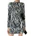 Dress Women's Early Autumn New Style Western Girly Personality Zebra Pattern Long-sleeved Short Skirt