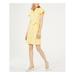 CALVIN KLEIN Womens Yellow Belted Collared Short Shirt Dress Dress Size 4