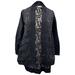 LOGO by LORI GOLDSTEIN Womens Black Lace Open Front Cardigan (Medium)