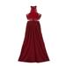 ZIYIXIN Crochet Lace Dress, High Waist Pleated Maxi Dress, Wedding Party Dress