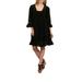 24Seven Comfort Apparel Hailey Black Long Sleeve Tunic Dress