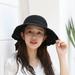 Women Raffia Straw Hat Bow Ribbon Brim Beach Sun Hat Hollow Out Detachable Summer Hat Cap Sunscreen Sunshade Dome Cap Visors Hats