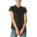Unique Bargains Women's Dots Print Ruffle Sleeve Button Up Retro Blouse Top