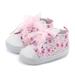 Binpure Baby Flat Shoes High-Top Lace-Up Flower Print Lightweight Toddler Shoes
