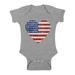 Awkward Styles American Flag Heart Baby Bodysuit Short Sleeve USA Flag One Piece Top for Baby 4th of July Outfit for Baby First 4th of July Independence Day Gifts Cute Patriotic Bodysuit for Newborn