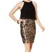 BETSY & ADAM Womens Black Sequined Sleeveless Halter Above The Knee Sheath Party Dress Size 8