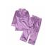 Kids Satin Pajamas Set Long Sleeve Sleepwear Silk Nightwear Girls Boys Pjs Silk Pajamas Kid Unisex Pjs for Toddlers