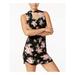 ULTRA FLIRT Womens Black Floral Sleeveless Keyhole Mini Body Con Dress Size XXL