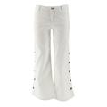 Peace Love World Petite White Denim Button Pants Women's A305566