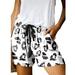 Sexy Dance Workout Yoga Shorts for Women Athletic Hot Shorts Pants Ladies Casual Running Workout Shorts Sports Fitness Jersey Shorts White Leopard L