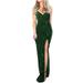 Inkach Women'S Dress Evening Dress Split V-Neck Sequin Fashion Sleeveless Summer