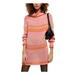 FREE PEOPLE Womens Pink Long Sleeve Cowl Neck Mini Shift Dress Size XS