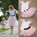 TOP Fashion Family Mom And Daughter Matching Outfit T-shirt Top+Tutu Skirt Clothes Set