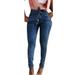 Womens Denim High Waist Stretch Drawstring Jeggings Pants Jeans Casual Trousers