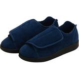 Silverts Women Extra Extra Wide Easy Closure Slippers, 9, Navy